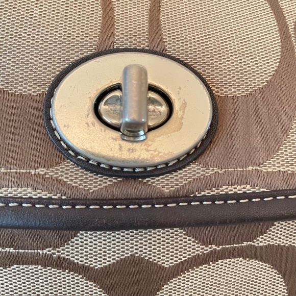 Coach Khaki Signature Canvas Convertible Flap Duffle Shoulder Crossbody Bag - Picture 16 of 16